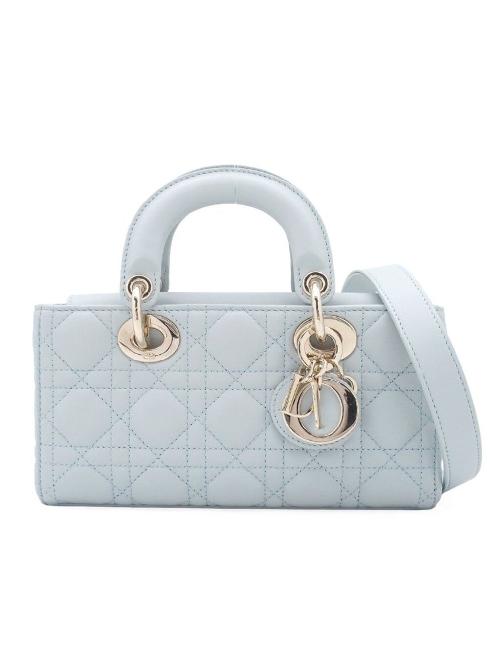 Dior Lady D Joy Light Blue Lambskin 2-Way Shoulder Bag